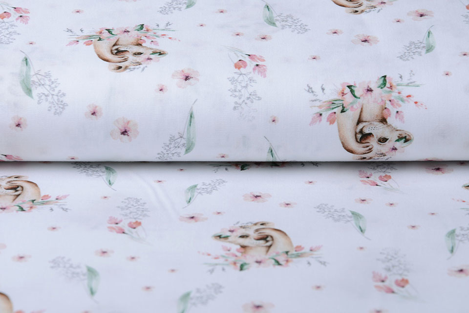 100% Digital Cotton Lion Cub White