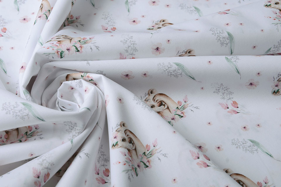 100% Digital Cotton Lion Cub White