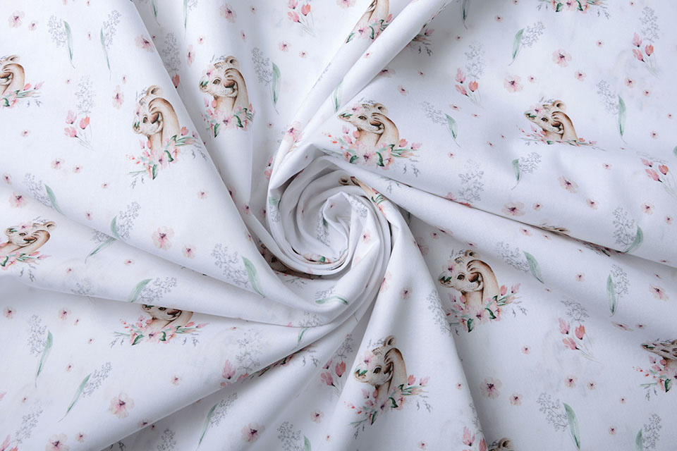 100% Digital Cotton Lion Cub White