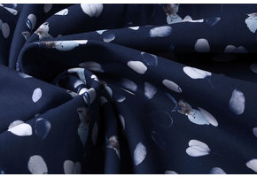 100% Digital Cotton Crested Tit Navy Blue