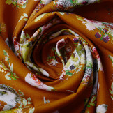 100% Digitaal Katoen Bosdieren Bloemen Brique