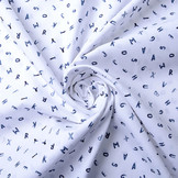 100% Digital Cotton Alphabet White Navy
