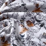 100% Digital Baumwolle Waldtiere Hirsch Und Eule