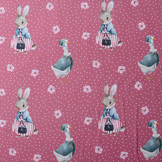 100% Digital Cotton Rabbit Goose Red