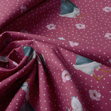 100% Digital Cotton Rabbit Goose Red