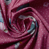 100% Digital Cotton Rabbit Goose Red