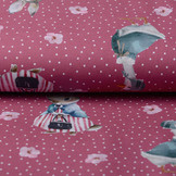 100% Digital Cotton Rabbit Goose Red