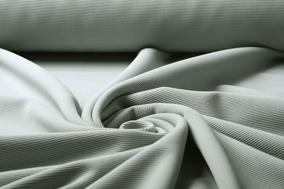 Ribbed Jersey Fabric - Light Grey Melange