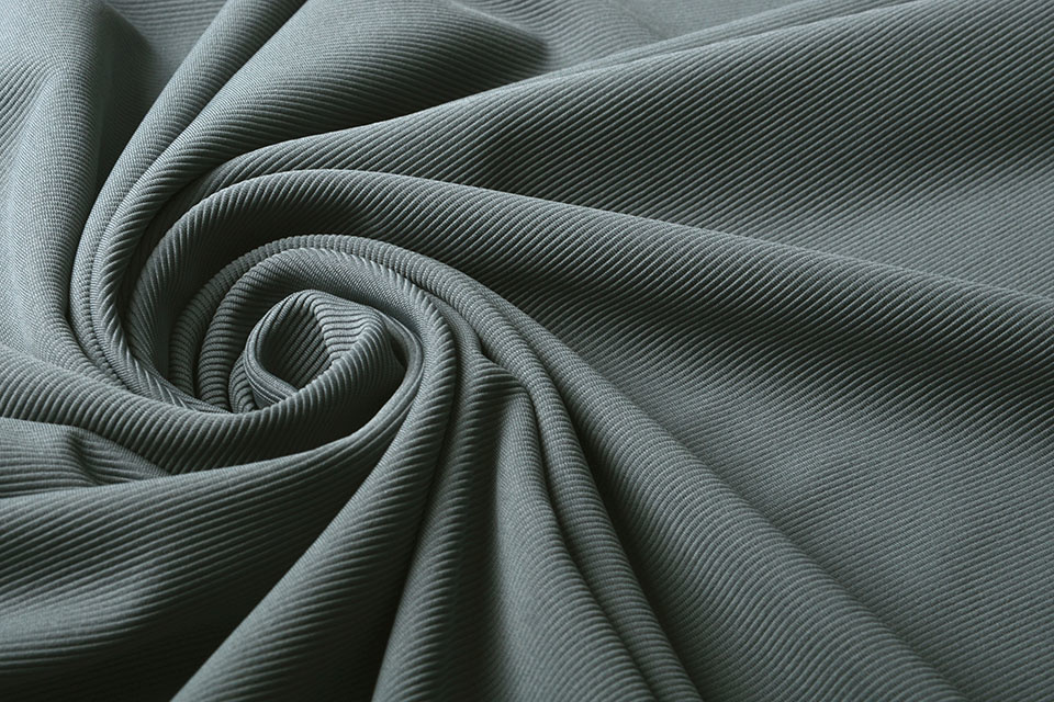 Ottoman Rib Jersey Fabric Grey - YES Fabrics