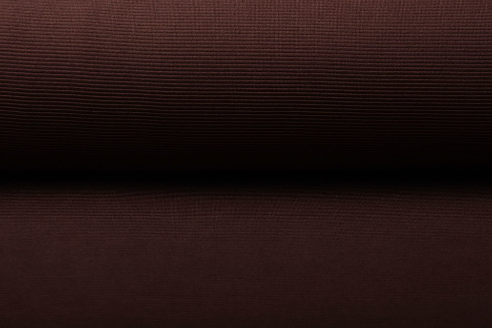 Ottoman Rib Jersey Stof Bordeaux Bruin