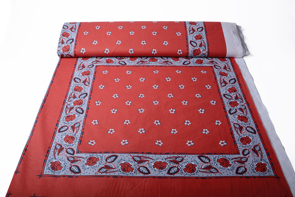 Panel Cotton Farmers Handkerchief Flowers