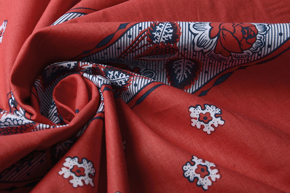 Panel Cotton Farmers Handkerchief Flowers