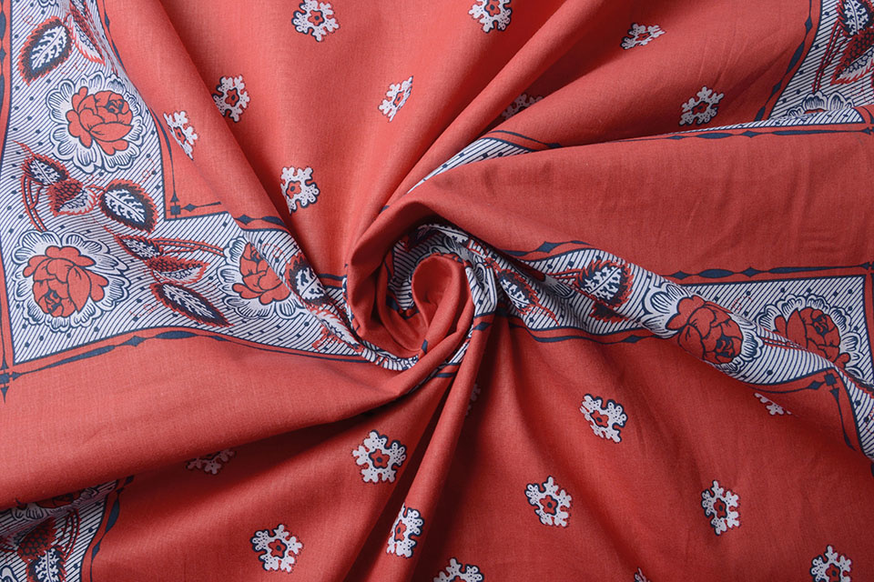 Panel Cotton Farmers Handkerchief Flowers