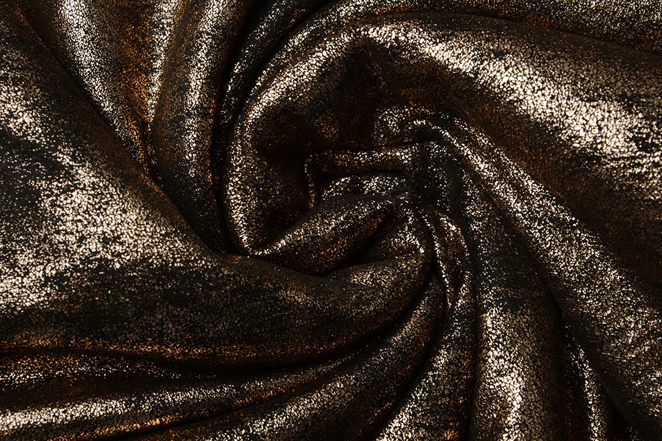 Double Face Teddystoff Metallic Bronze