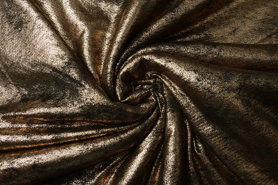 Double Face Teddystoff Metallic Bronze