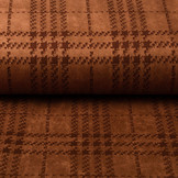 Scuba Suede Thick Jacquard Ruit Oranje Brique