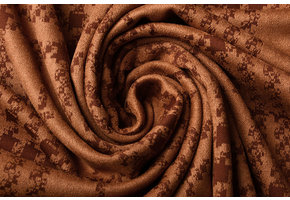 Scuba Suede Thick Jacquard Ruit Oranje Brique