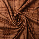 Scuba Suede Thick Jacquard Ruit Oranje Brique