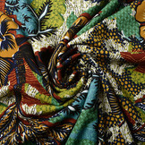 Scuba Crepe Bedrukt Bloementuin Multi Groen