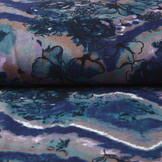 Jersey Stof Tie Dye Bloemen Blauw