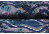Jersey Fabric Tie Dye Flowers Blue