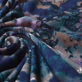 Jersey Fabric Tie Dye Flowers Blue