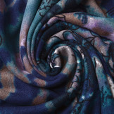 Jersey Stof Tie Dye Bloemen Blauw