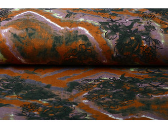 Jersey Stoff Tie Dye Blumen Multi