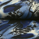 Jersey Fabric Panther Swipes Blue