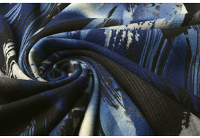 Jersey Stof Panter Swipes Blauw