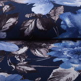 Jersey Fabric Aquarel Flowers Blue