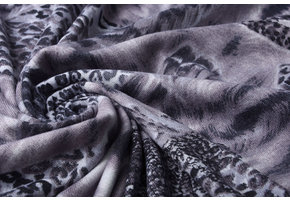 Jersey Stof Panter Wings Grijs