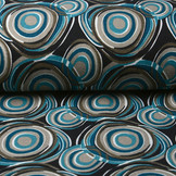 Jersey Stof Cirkels Blauw