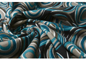 Jersey Fabric  Circles Blue