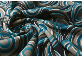 Jersey Stoff Kreise Blau