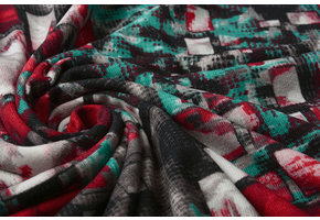 Jersey Stof Squares Multi