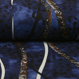 Jersey Fabric Panther Stripes Blue