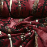 Jersey Fabric Panther Stripes Red