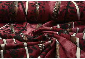 Jersey Fabric Panther Stripes Red