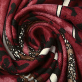 Jersey Stof Panter Strepen Rood