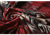 Jersey Fabric Leaves Red