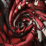 Jersey Stof Bladeren Rood