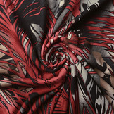 Jersey Fabric Leaves Red