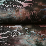 Viscose Jersey  Tie Dye Palm Leaves