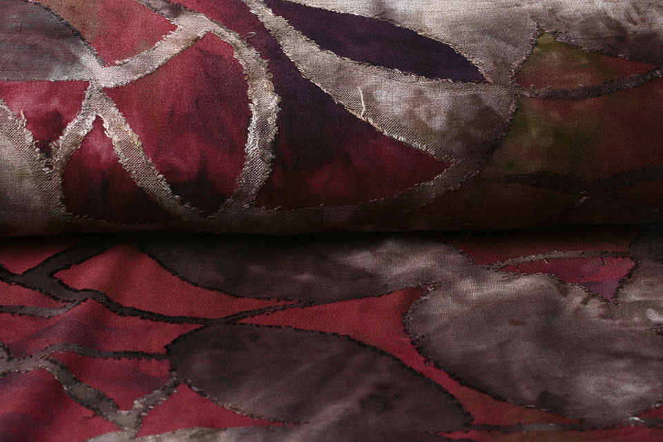 Tricot Viscose Tie Dye Vlakken Rood