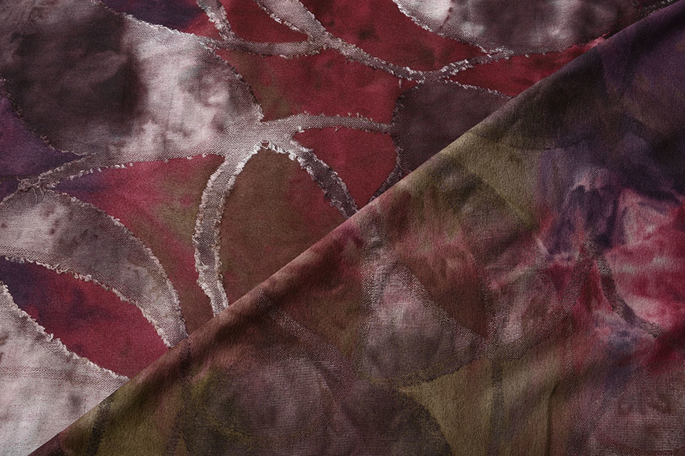 Tricot Viscose Tie Dye Vlakken Rood