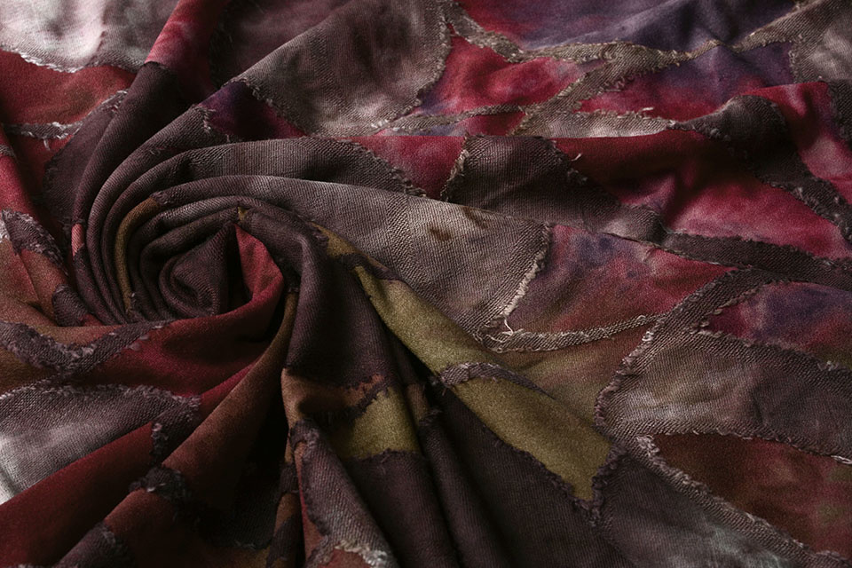 Tricot Viscose Tie Dye Vlakken Rood