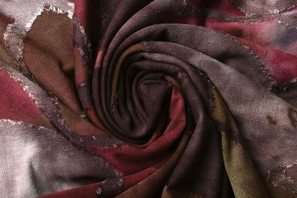 Tricot Viscose Tie Dye Vlakken Rood