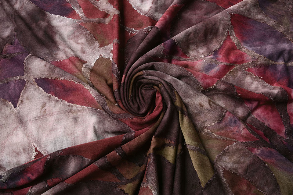 Tricot Viscose Tie Dye Vlakken Rood