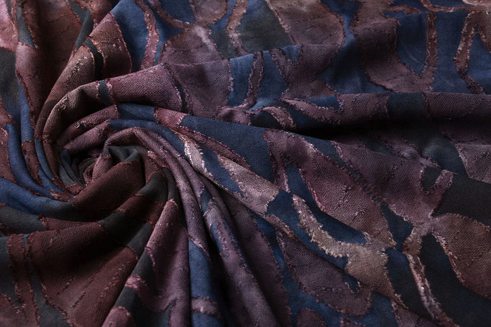 Viscose Jersey Tie Dye Ovale Blau